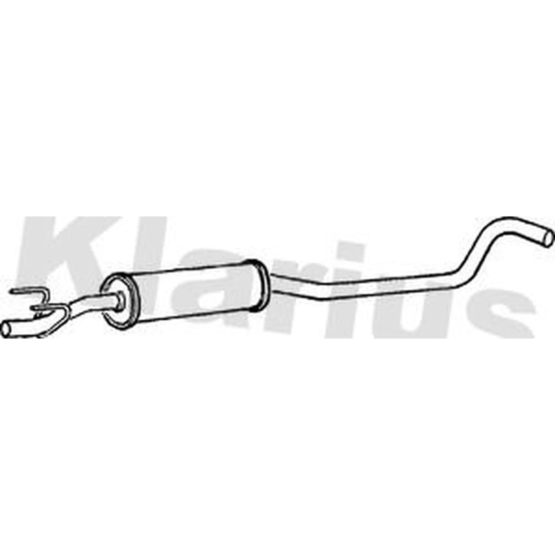 Klarius Box With Centre Pipe Centre fits Opel Corsa B 1996-2000 1.0