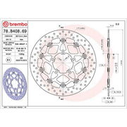 Brembo 2 x Floating Front Brake Disc Brake Discs 78B40869-x2
