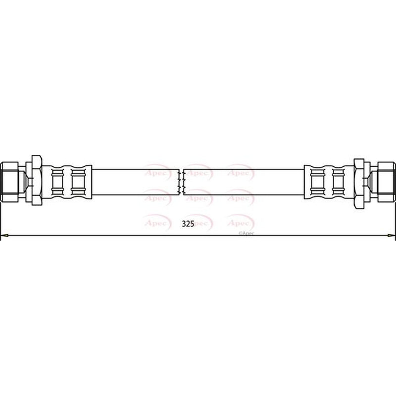 Apec Brake Hydraulic Hose Line Rear fits Kia Rio I 2000-2005 1.3 1.5