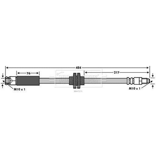 Borg & Beck Brake Hydraulic Hose Line Front Right BBH7575