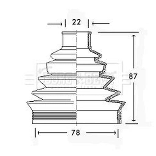 Borg & Beck Drive Shaft Bellow Kit Wheel Side Thermoplast BCB2285