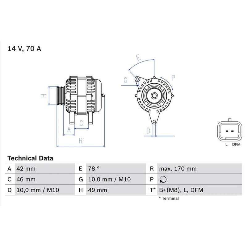 Bosch Car Alternator 12V 0 986 049 690