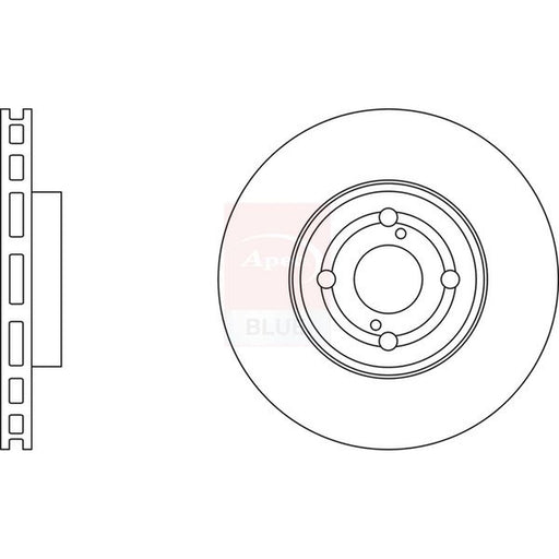 Apec 2 x Vented Brake Discs fits Toyota Corolla 2000-2007 1.4 1.8 2.0