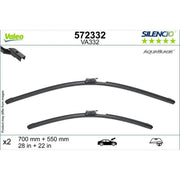 Valeo Aerotwin Front Wiper Blade Set 700mm + 550mm — 572332