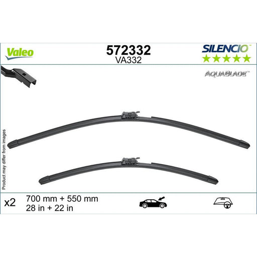 Valeo Aerotwin Front Wiper Blade Set 700mm + 550mm — 572332