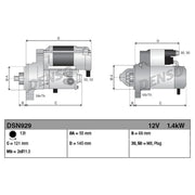 Denso Starter Motor 12V 1.4kW 13 Teeth fits Lexus Rx 2000-2003