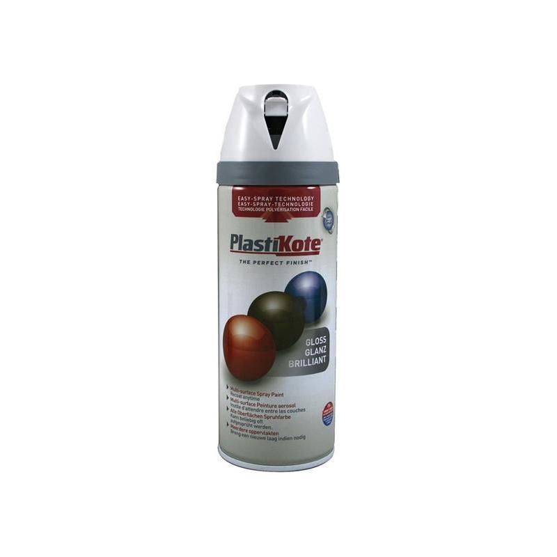 Plastikote Twist & Spray Gloss Pure Brilliant White 400ml PlastiKote - NN4 Online