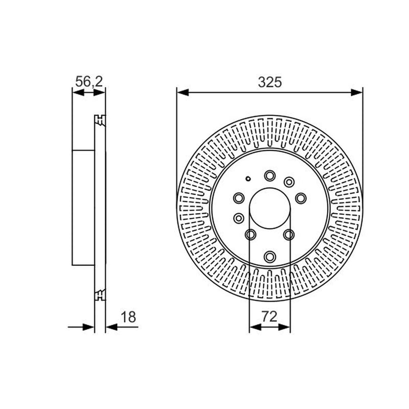 Bosch Front Vented & Rear Vented Brake Discs & Pads fits Mazda CX-9 2007 on 3.7