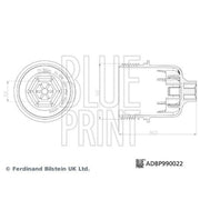 Blue Print Oil Filter Housing Cap fits Chrysler 300C 2011-2023 3.6