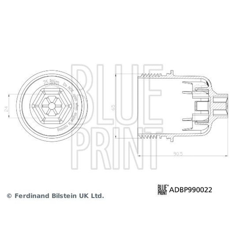 Blue Print Oil Filter Housing Cap fits Chrysler 300C 2011-2023 3.6