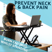 Dellonda 89cm Adjustable-Height Standing Desk Riser 15kg Capacity DH15 Dellonda - Dynamic Drive