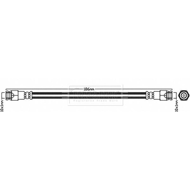 Borg & Beck Brake Hydraulic Hose Line Rear Right BBH8115