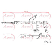 Apec Handbrake Cable Right Rear fits Hyundai Tucson 2004-2010 2.0 2.7