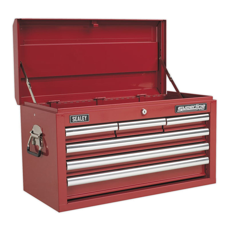 Sealey Topchest 6 Drawer with Ball-Bearing Slides Red AP33069 Sealey - Dynamic Drive