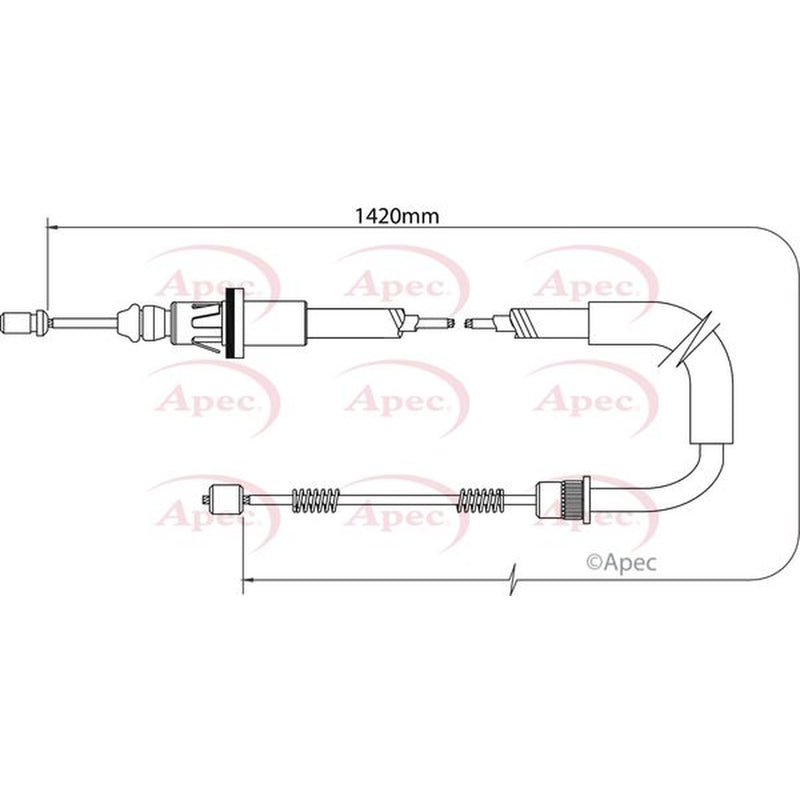 Apec Handbrake Cable Left Rear fits Nissan Interstar 2002-2006