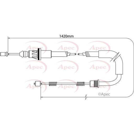 Apec Handbrake Cable Right Rear CAB1377