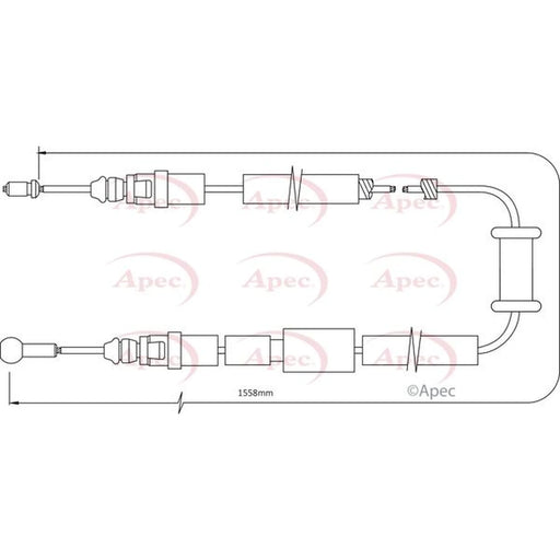 Apec Handbrake Cable Right Rear CAB1482
