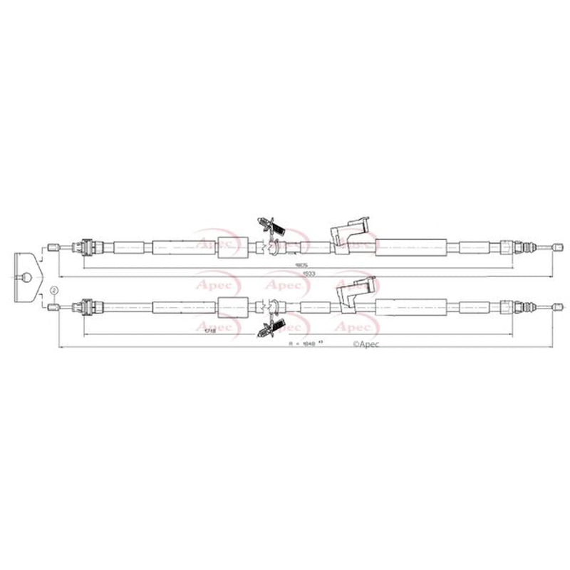 Apec Handbrake Cable Right Rear CAB1315