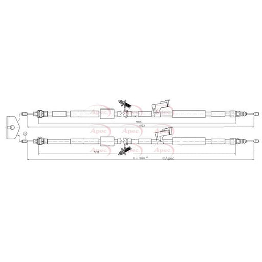 Apec Handbrake Cable Right Rear CAB1315