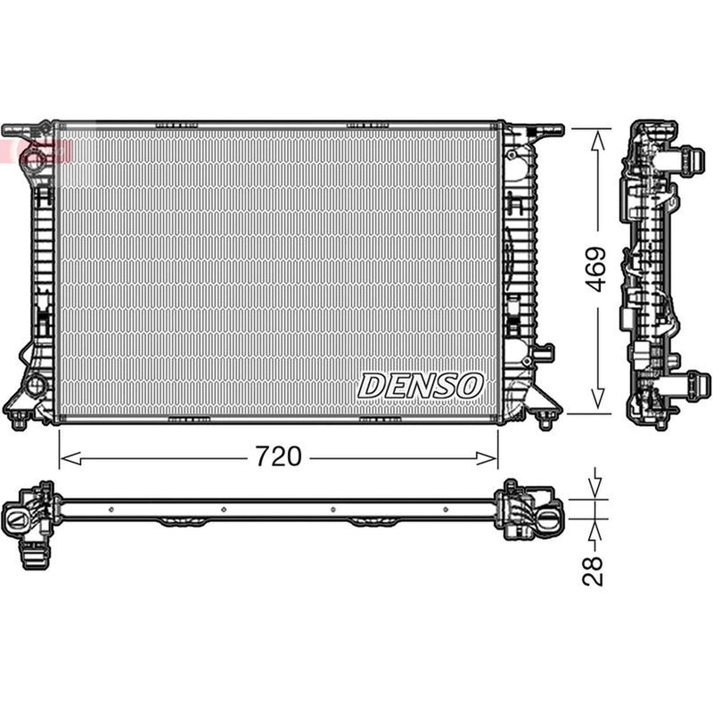 Denso Engine Radiator fits Audi A4 Allroad B8 2009-2016 2.0