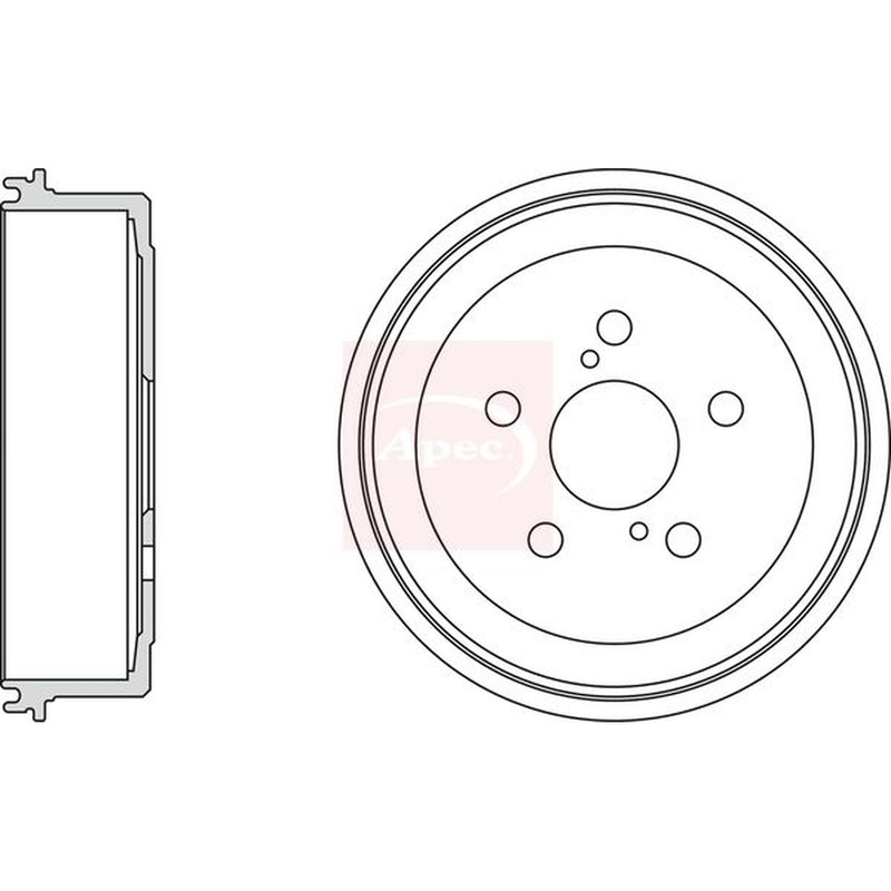 Apec Brake Drum Assembly Rear fits Toyota Caldina 1997-2002 1.8