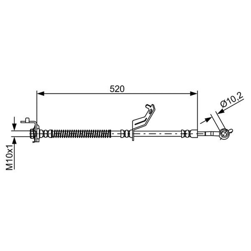 Bosch Brake Hydraulic Hose Line Front Right fits Kia Venga 2010-2019 1.4 1.6