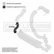 First Line Intercooler Turbo Charge Air Hose fits Ford Fiesta V 2004-2009 1.6