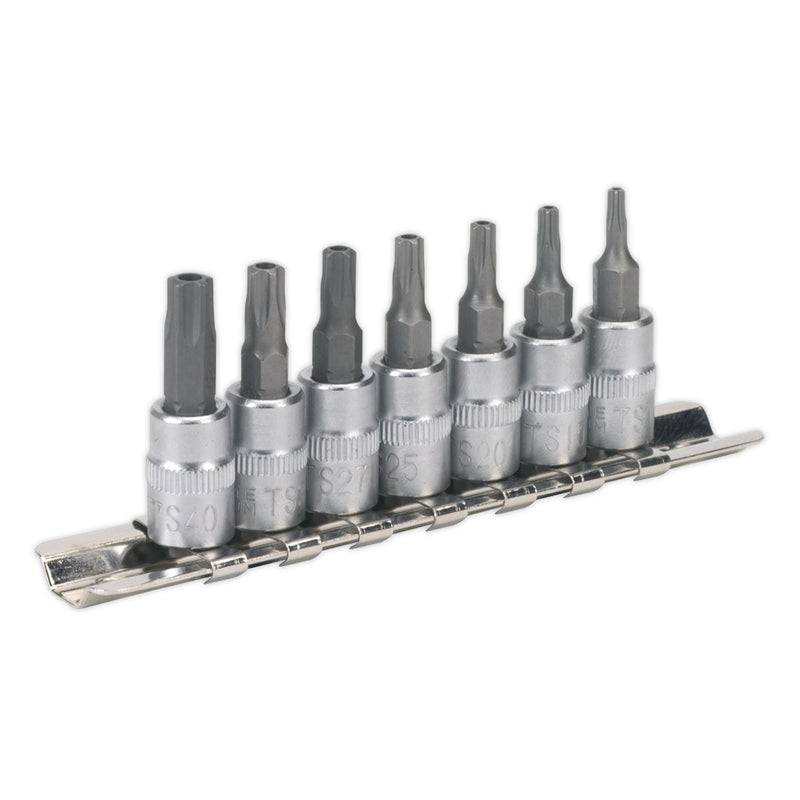 Sealey TRX-TS* Security Socket Bit Set 7pc 1/4"Sq Drive SX106 Sealey - Dynamic Drive