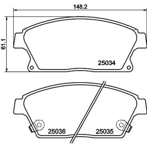 DON Front Brake Pad Set fits Cadillac Ats 2013 on 2.0