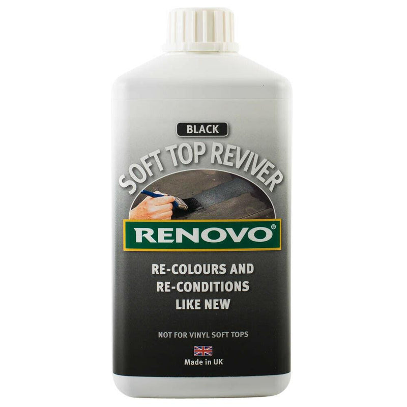 Renovo 1 Litre Black Fabric Soft Top Reviver - Canvas - Mohair Duck Colour Restorer Renovo - Dynamic Drive