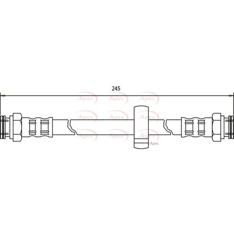 Apec Brake Hydraulic Hose Line Rear fits Alfa Romeo 145 1994-2001