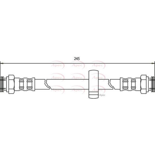 Apec Brake Hydraulic Hose Line Rear fits Alfa Romeo 145 1994-2001