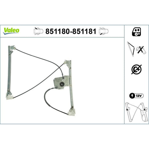Valeo Electric Window Regulator Lifter Right Rear 851181
