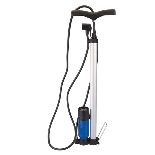 Bicycle Track Tyre Pump Presta Schrader With Pressure Gauge - Lifetime Guarantee Silverline  - Dynamic Drive