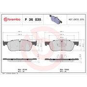 Brembo 4 x Front Brake Pad Set fits Jaguar F-Pace 2015 on 2.0 3.0