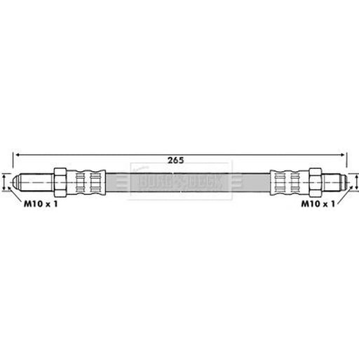 Borg & Beck Brake Hydraulic Hose Line Rear Left BBH6163