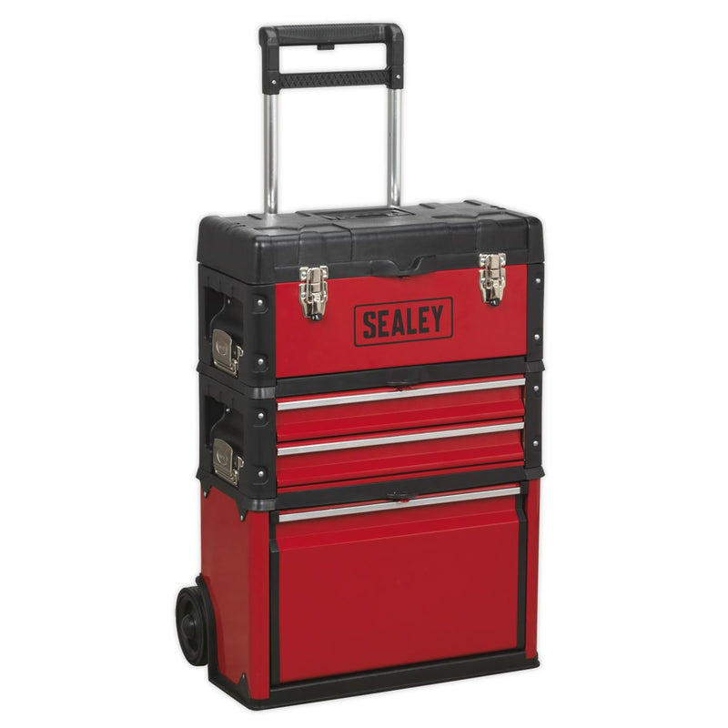 Sealey Mobile Steel/Composite Toolbox 3 Compartment AP548 Sealey - Dynamic Drive