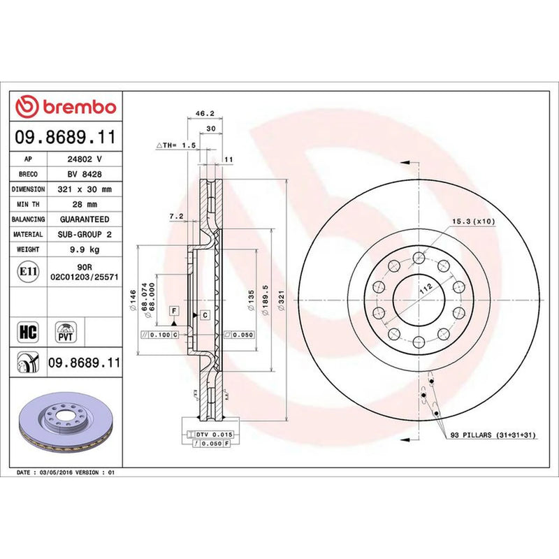Brembo Front & Rear Brake Discs & Pads fits Audi A4 B7 2004-2009 2.0 2.5