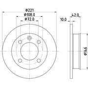 Mintex 2 x Solid Front Brake Discs MDC11-x2