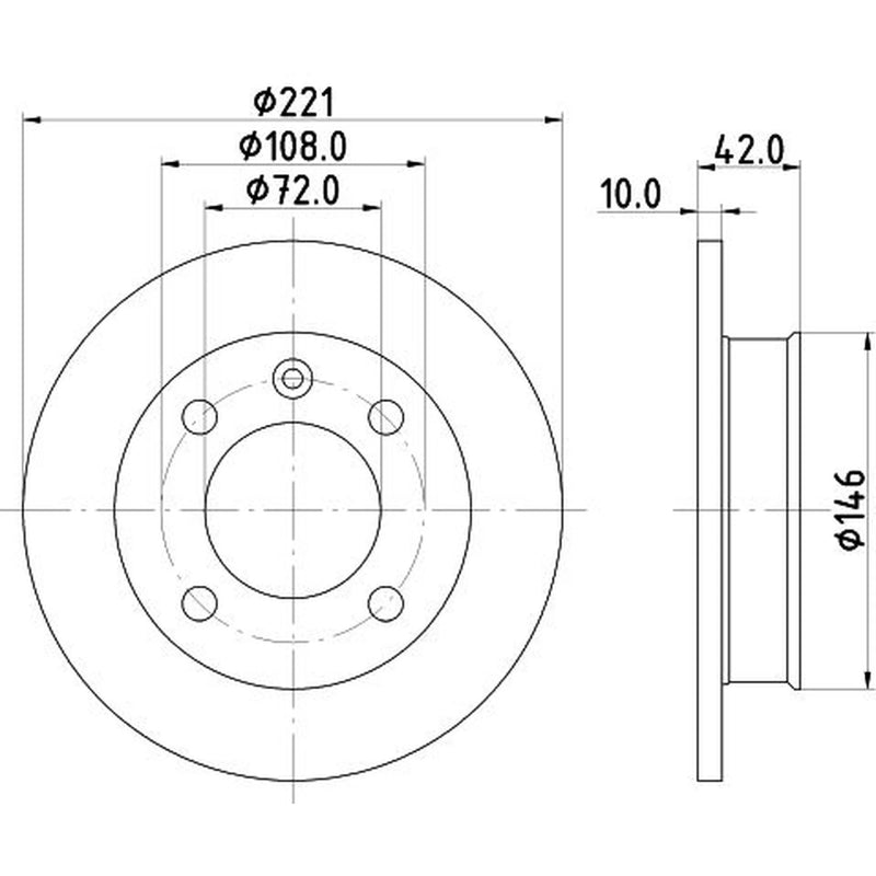 Mintex 2 x Solid Front Brake Discs MDC11-x2