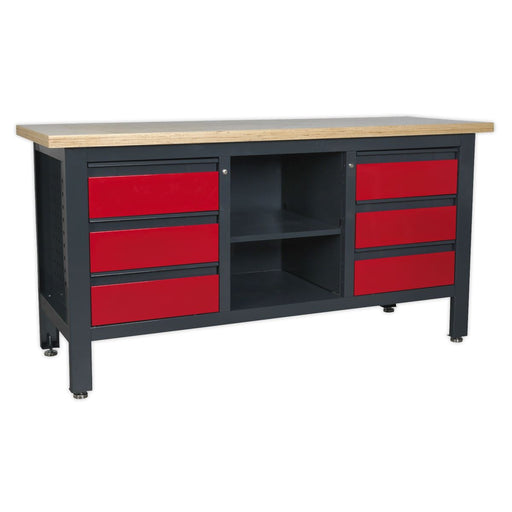 Sealey Workstation with 6 Drawers & Open Storage AP1905D Sealey - Dynamic Drive