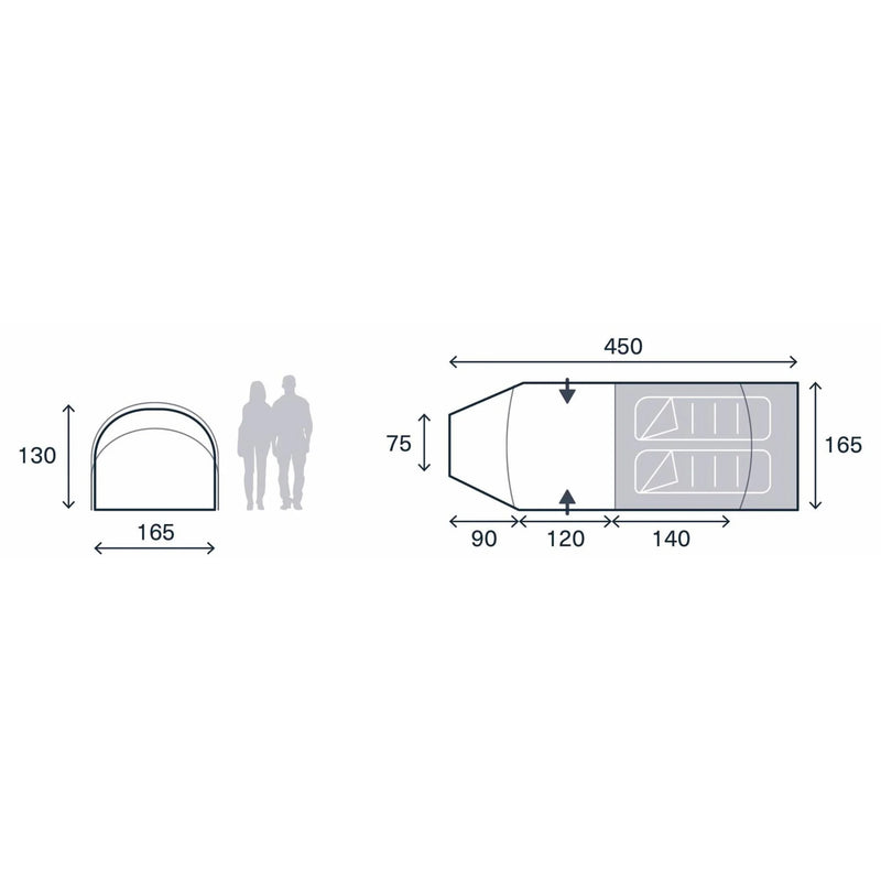 Kampa Wanderlight 02 Mushroom Tent 2 Person Lightweight Tent - 9120002499