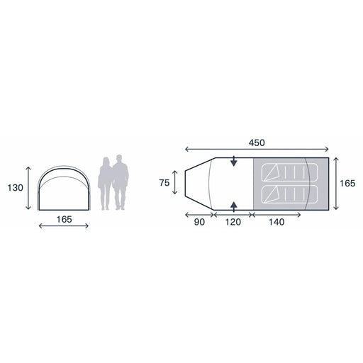 Kampa Wanderlight 02 Mushroom Tent 2 Person Lightweight Tent - 9120002499