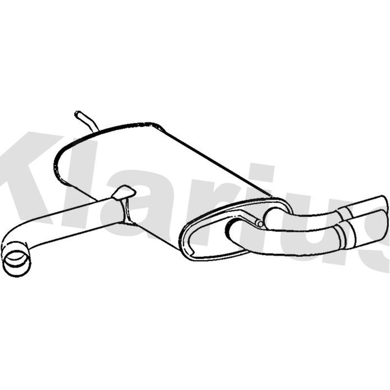 Klarius Box With Tail Pipe Rear fits VW Golf Sportsvan VII 2014-2020 1.4