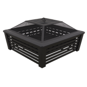 Dellonda 35" Square Outdoor Fire Pit Black Dellonda  - Dynamic Drive
