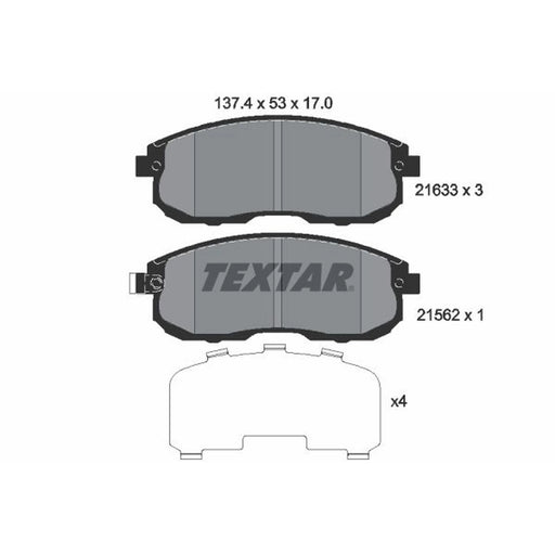 Textar Front Brake Pad Set 2163301