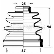 Borg & Beck Drive Shaft Bellow Kit transmission sided BCB2832