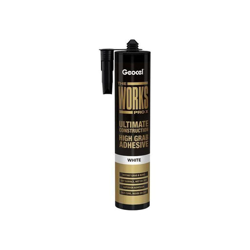 Geocel THE WORKS PRO X High Grab Adhesive White 290ml Geocel - NN4 Online