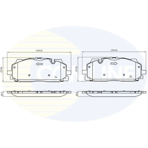 Comline 4 x Front Brake Pad Set fits Audi A4 Allroad B9 2016-2020 2.0 3.0