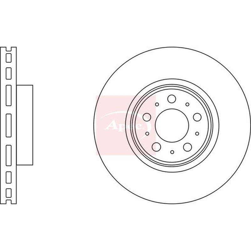 Apec 2 x Vented Brake Discs fits Volvo S60 I 2003-2010 2.5